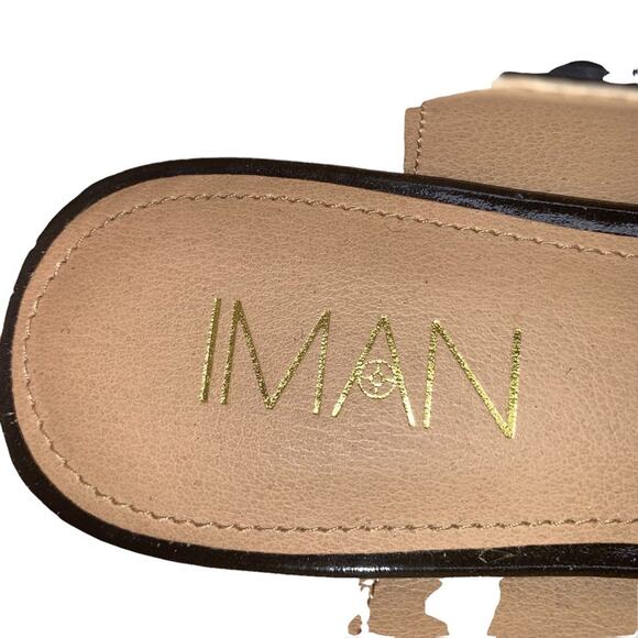 IMAN calf hair zebra print size 6.5M flats brown and beige glittery side… - Picture 12 of 14